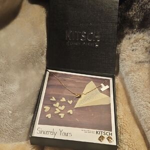 Kitsch Gold Necklace, Letter Pendant & Earrings